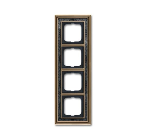 Cover frame 4-gang antique brass decor anthracite - Busch-Dynasty