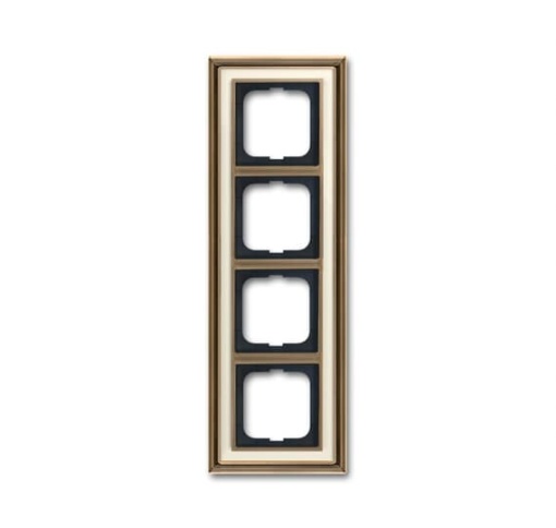 Cover frame 4-gang antique brass ivory white - Busch-Dynasty