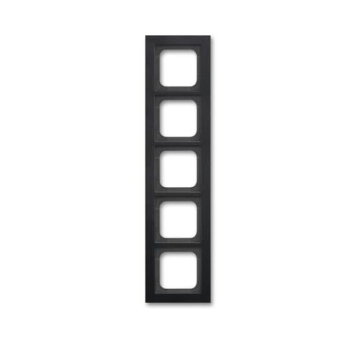 Cover frame 5-gang black matt - Busch-axcent pur