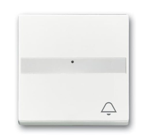 Rocker with labelling field and legend Symbol "bell" for Switchpush button, Single rocker studio white - Platform 63