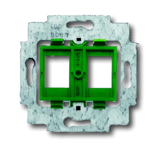Flush Mounted Inserts Modular Jack Straight version 2gang green