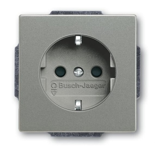 SCHUKO socket insert Without imprint Safety Shutter grey metallic  - Platform 63
