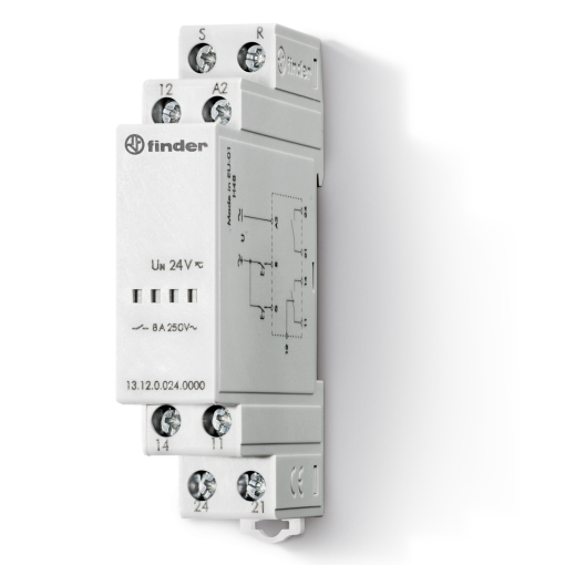 Relé modular eletrônico Finder de impulso e monoestável - 131200240000