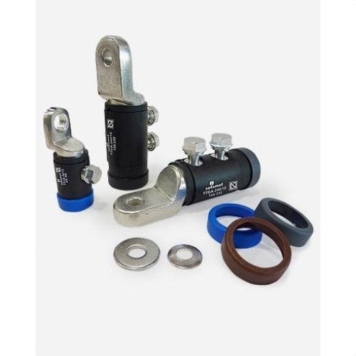 Terminal aislado TTGA-15012 con tornillo fusible normalizados por Iberdrola 2xM17 sección 95 a 150mm²