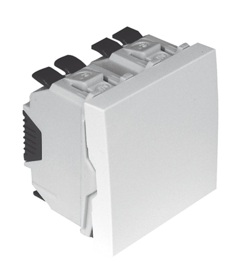 COMUTADOR DE ESCADA BIPOLAR 2 MÓDULOS BRANCO