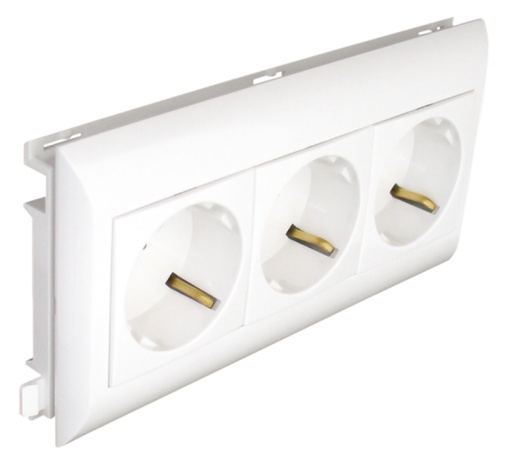 TOMADA TRIPLA SCHUKO COBTUR L75 - 6 MÓD BRAN