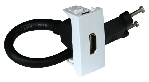 TOMADA HDMI C CONETOR - 1 MÓD BRANCA
