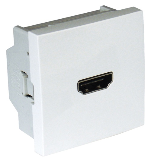 TOMADA HDMI LIGAÇÃO PARAFUSO - 2 MÓD BRANCA