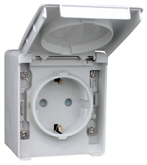 TOMADA SCHUKO COBTURADOR CINZENTA