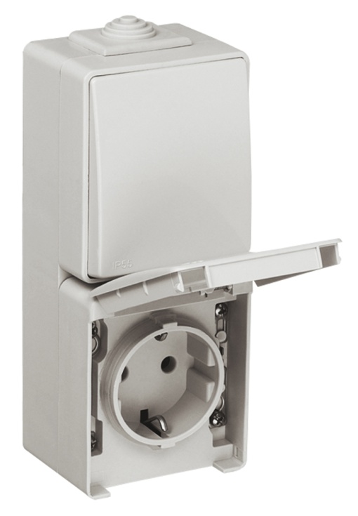 COMUTADOR ESCADATOM SCHUKO VERTICAL CINZENTO