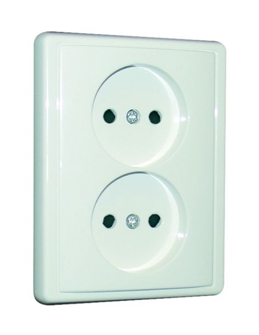 TOMADA DUPLA MONOBLOCO 2P BRANCA