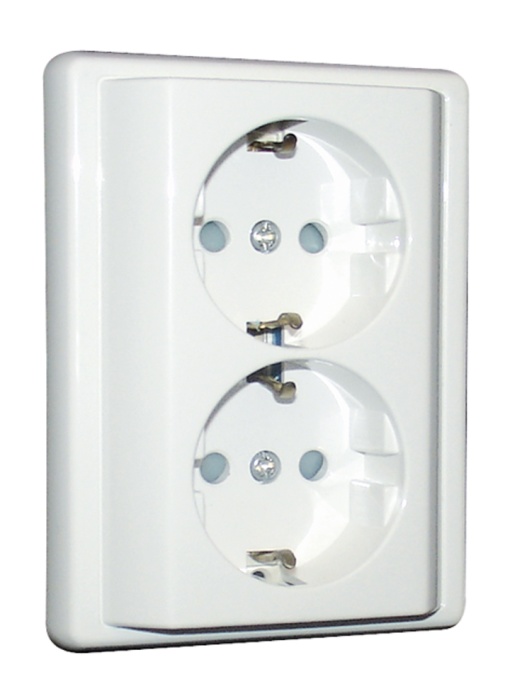 TOMADA DUPLA SCHUKO MONOB COBTUR BRANCO