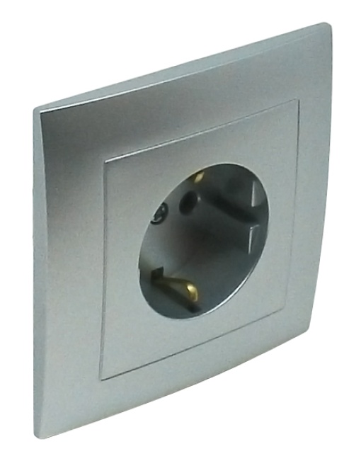 TOMADA SCHUKO MONOBLOCO COBTURADOR ALUMINA