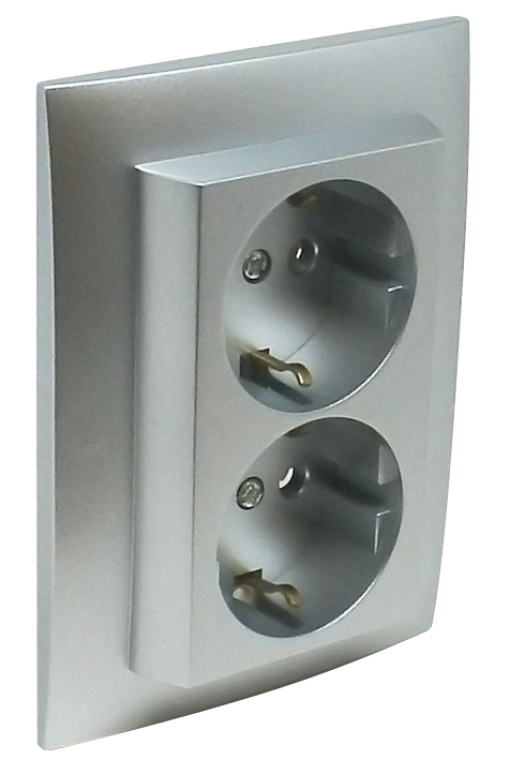 TOMADA DUPLA SCHUKO MONOB COBTUR ALUMINA