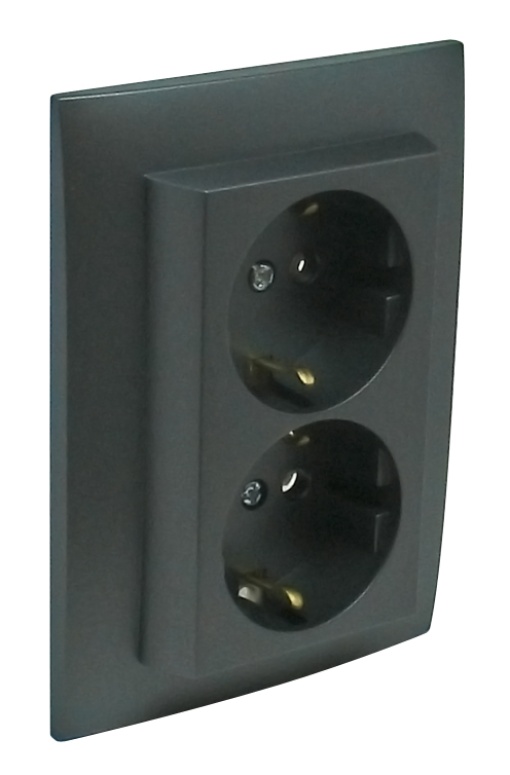 TOMADA DUPLA SCHUKO MONOB COBTUR GRIS