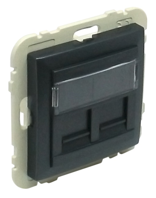 ARO CMÓDULO DUPLO PCONETORES RJ45 GRIS