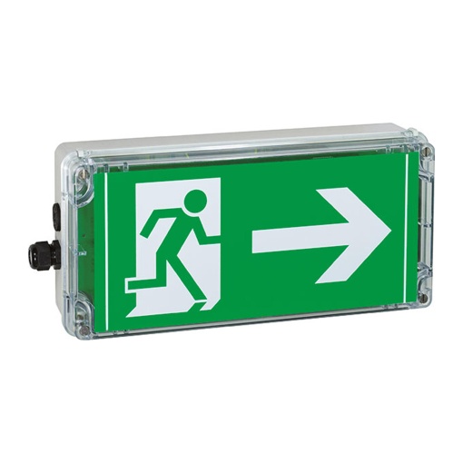 EXIT 12-24V DC ARROW RIGHT FOR M20 METAL