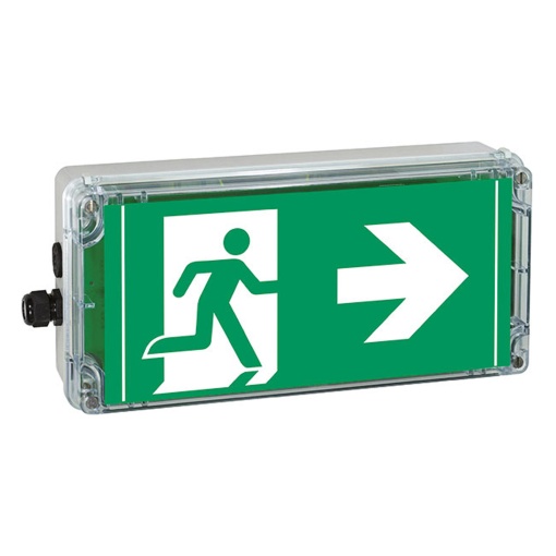 EXIT ARROW3clock ISO7010 F METAL GLAND