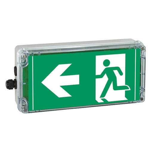 EXIT ARROW 9 clock PL acc.. ISO 7010