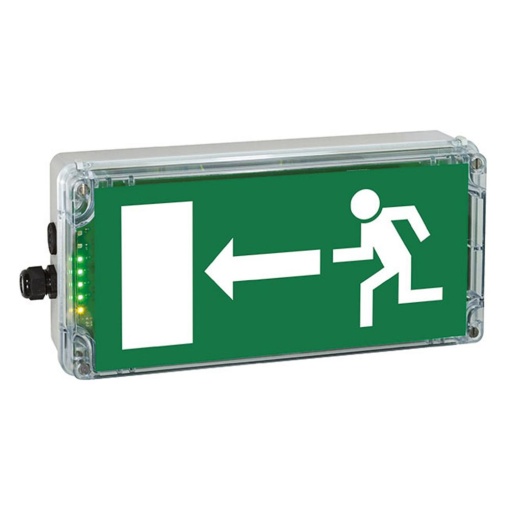 EXIT N ARROW LEFT METAL GLAND EN1838