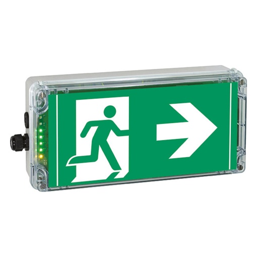 EXIT N ARROW 3clockISO7010