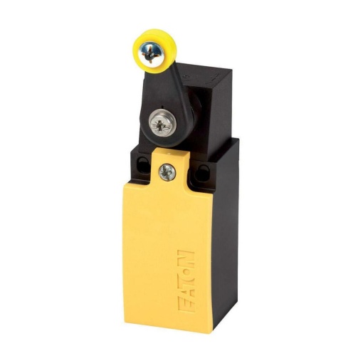 Position switch, Rotary lever, Complete unit, 1 NO, 1 NC, Snap-action contact - Yes, Screw terminal, Yellow, Insulated material, -25 - 70 C, EN 500