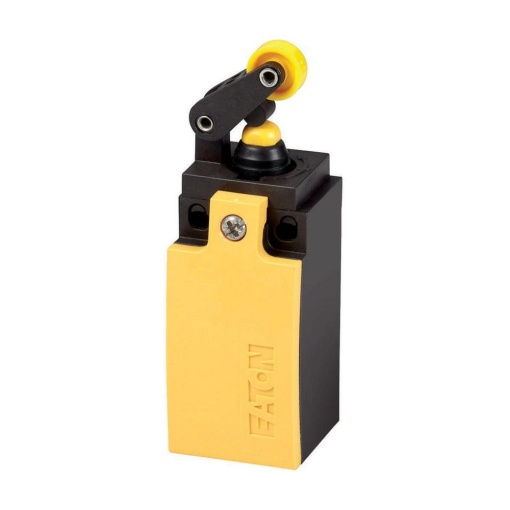Position switch, Roller lever, Complete unit, 1 NO, 1 NC late-break, Screw terminal, Yellow, Insulated material, -25 - 70 C, Long