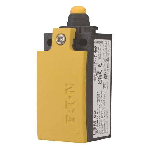 Safety position switch, LSM-, Rounded plunger, Basic device, expandable, 2 NC, Yellow, Metal, Cage Clamp, -25 - 70 C