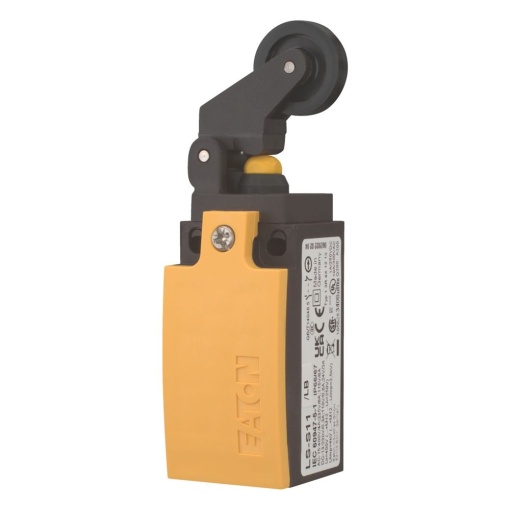 Position switch, Roller lever, Complete unit, 1 NO, 1 NC, Screw terminal, Yellow, Insulated material, -25 - 70 C, Large
