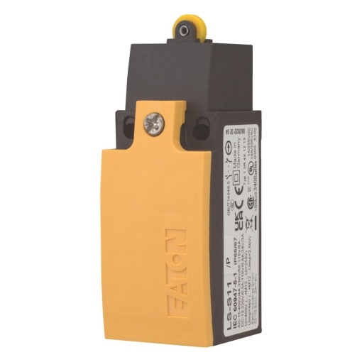 Position switch, Roller plunger, Complete unit, 1 NO, 1 NC, Screw terminal, Yellow, Insulated material, -25 - 70 C, EN 50047 Form C