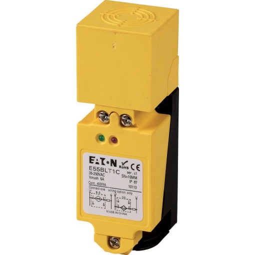 Proximity switch, inductive, 1NO1NC, Sn15mm, 2L, 35-250VAC, quad.40, insulated material, screw connection