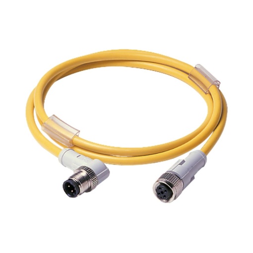 Connection cable, 4p, DC current, coupling M12 flat, plug, angled, L1m