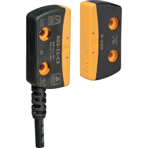 Safety switch, RS, 1 NO, 2 NC, Reed contacts, Ue 24 V DC, -10 - 55 C, Plastic, 3 m connection cable, Sn 8 - 19 mm