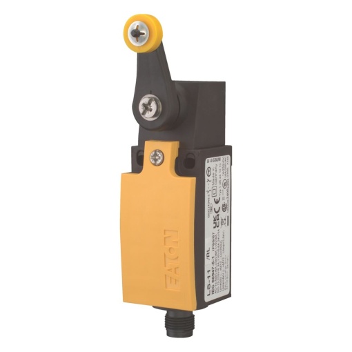 Position switch, Rotary lever, Complete device, 1 NO, 1 NC, Cage Clamp, Yellow, Insulated material, -25 - 70 C, with M12 connector, EN 50047 Form A