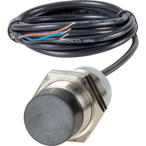 Proximity switch, E57G General Purpose Serie, 1 NO, 3-wire, 10 - 30 V DC, M30 x 1.5 mm, Sn 15 mm, Non-flush, NPN, Stainless steel, 2 m connection ca