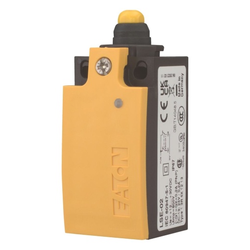 Safety position switch, LSE, Position switch with electronically adjustable operating point, Basic device, expandable, 1 NO, 1 NC, Yellow, Insulated