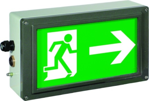 Ex-escape sign luminaires EX-LITE V-CG-S for emergency light function for zone 121, Pictogram DIN 4844, Arrow 3 Clock