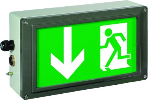 Ex-escape sign luminaires EX-LITE for zone 121, Pictogram DIN 4844, Arrow 6 Clock