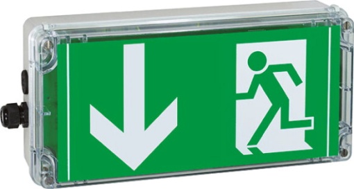 Ex-escape sign luminaires EXIT for zone 121, Pictogram DIN 4844, Arrow 6 Clock