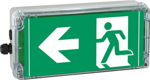 Ex-escape sign luminaires EXIT 2 for zone 222, Pictogram DIN ISO 7010, Arrow 9 Clock
