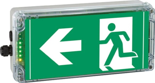 Ex-escape sign luminaires with integrated emergency lighting function EXIT 2 N for zone 222, Pictogram DIN ISO 7010, Arrow 9 Clock