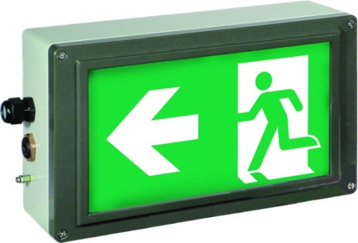 Ex-escape sign luminaires EX-LITE for zone 121, Pictogram DIN ISO 7010, Arrow 9 Clock