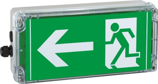Ex-escape sign luminaires EXIT 24V for zone 121, Pictogram DIN 4844, Arrow 9 Clock