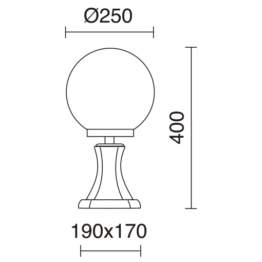 Bollard clássico CAST IP44 E27 42W 400mm Blanco texturado