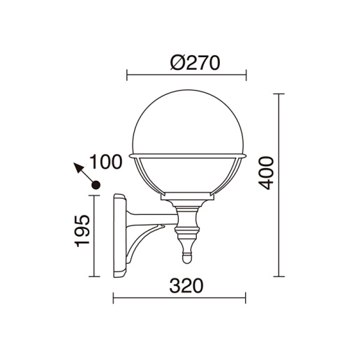 Aplicar clássico CLIC-CLAC GLOBO IP44 E27 42W Branco