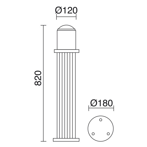 Bornes COK IP55 E27 70W 820mm Antracite