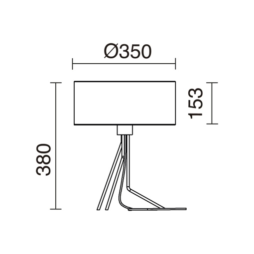 Tabela DIAGONAL Small E27-Ø45 13W Preto Synthetic PVC black