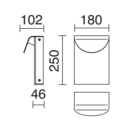 Bornes DION IP65 LED SMD 8.50W 1500lm558lm CRI80 3000K 120º 250mm Neolith La Bohéme NH