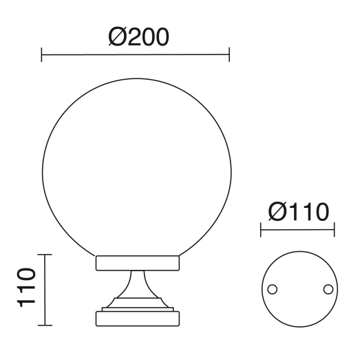 Bollard clássico GLOBI IP43 E27 42W 310mm Blanco texturado