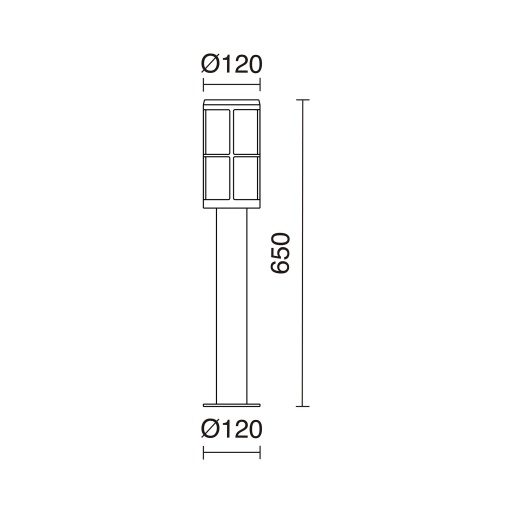 Bornes LUG IP54 E27 18W 650mm Branco